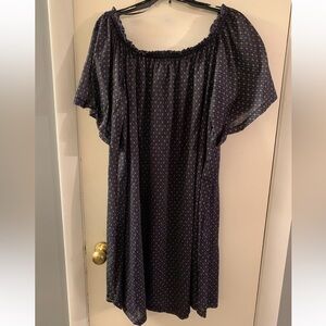 Black Patterned Off-Shoulder Dress
